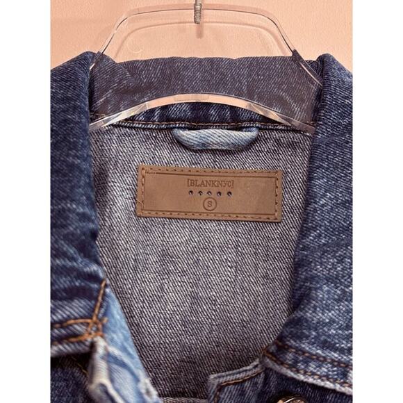 Blanc NYC Two Tone Cropped Demin Jacket Size Small NWT - Picture 5 of 5